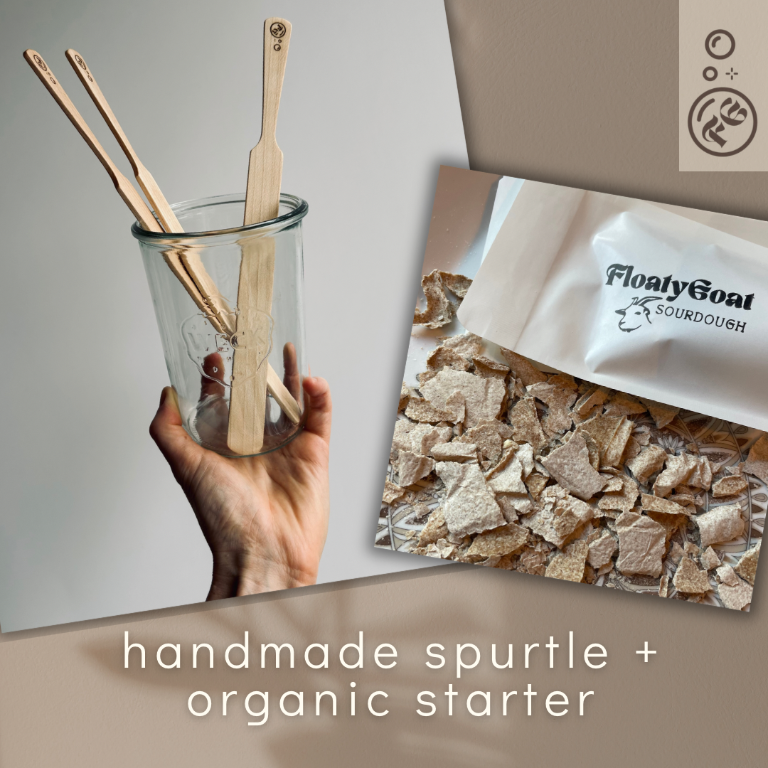 Sourdough Starter & Handmade Spurtle Spatula combo pack