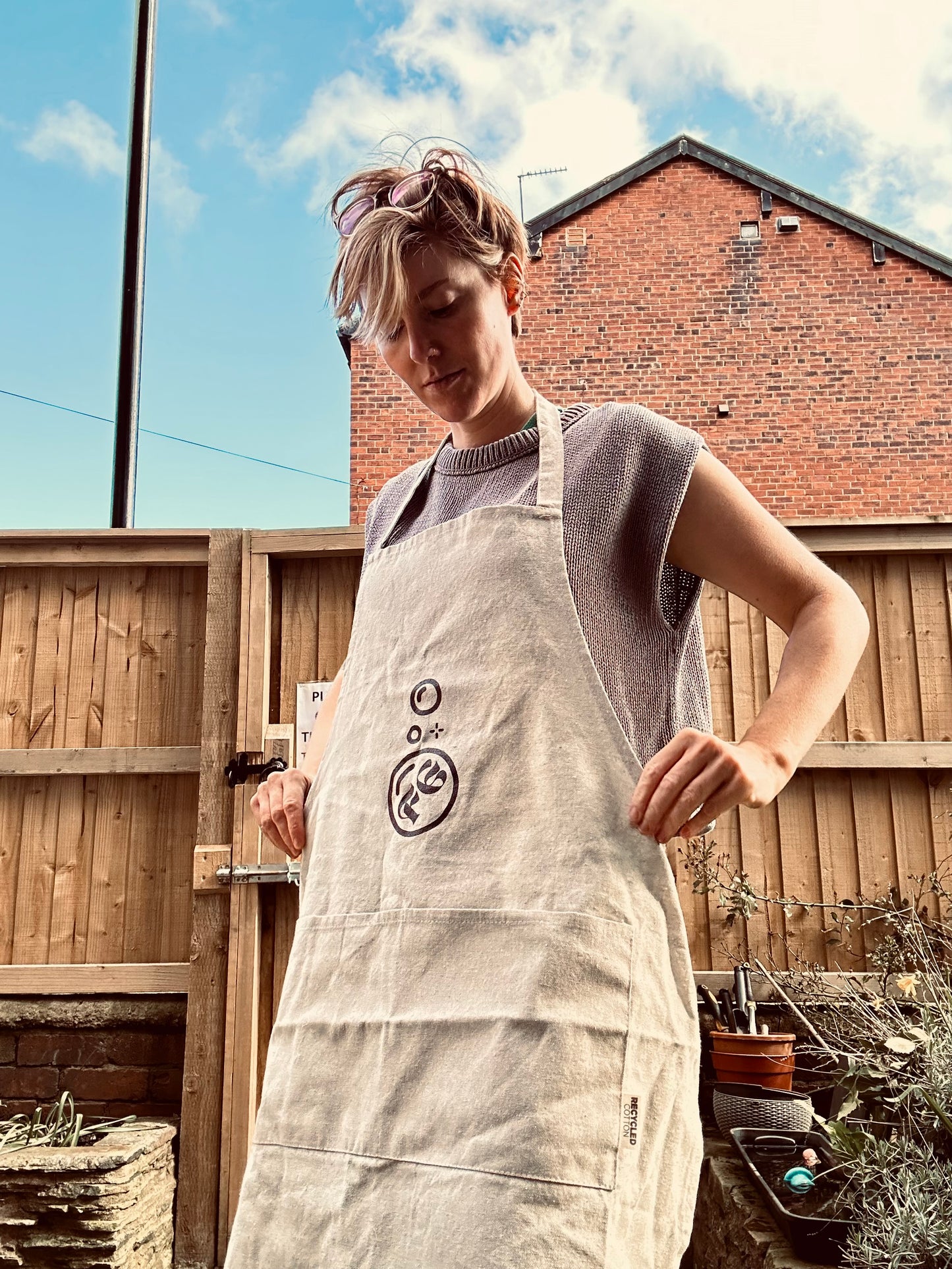 Recycled Cotton FloatyGoat Apron - Natural Colour